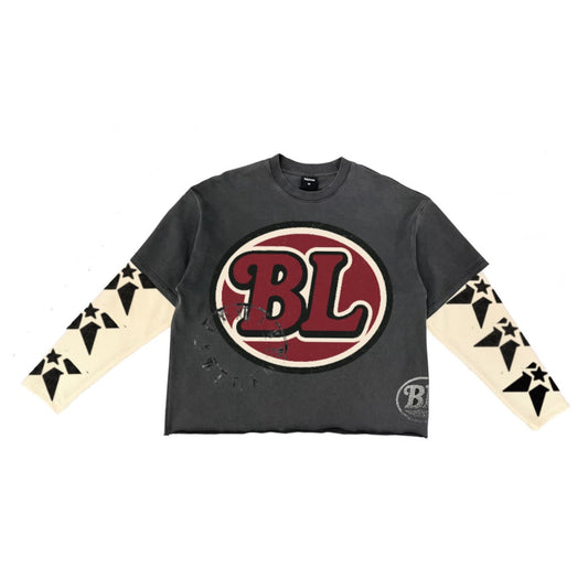 BL Long Sleeve Shirt - Washed Charcoal/Cream
