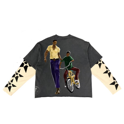 BL Long Sleeve Shirt - Washed Charcoal/Cream